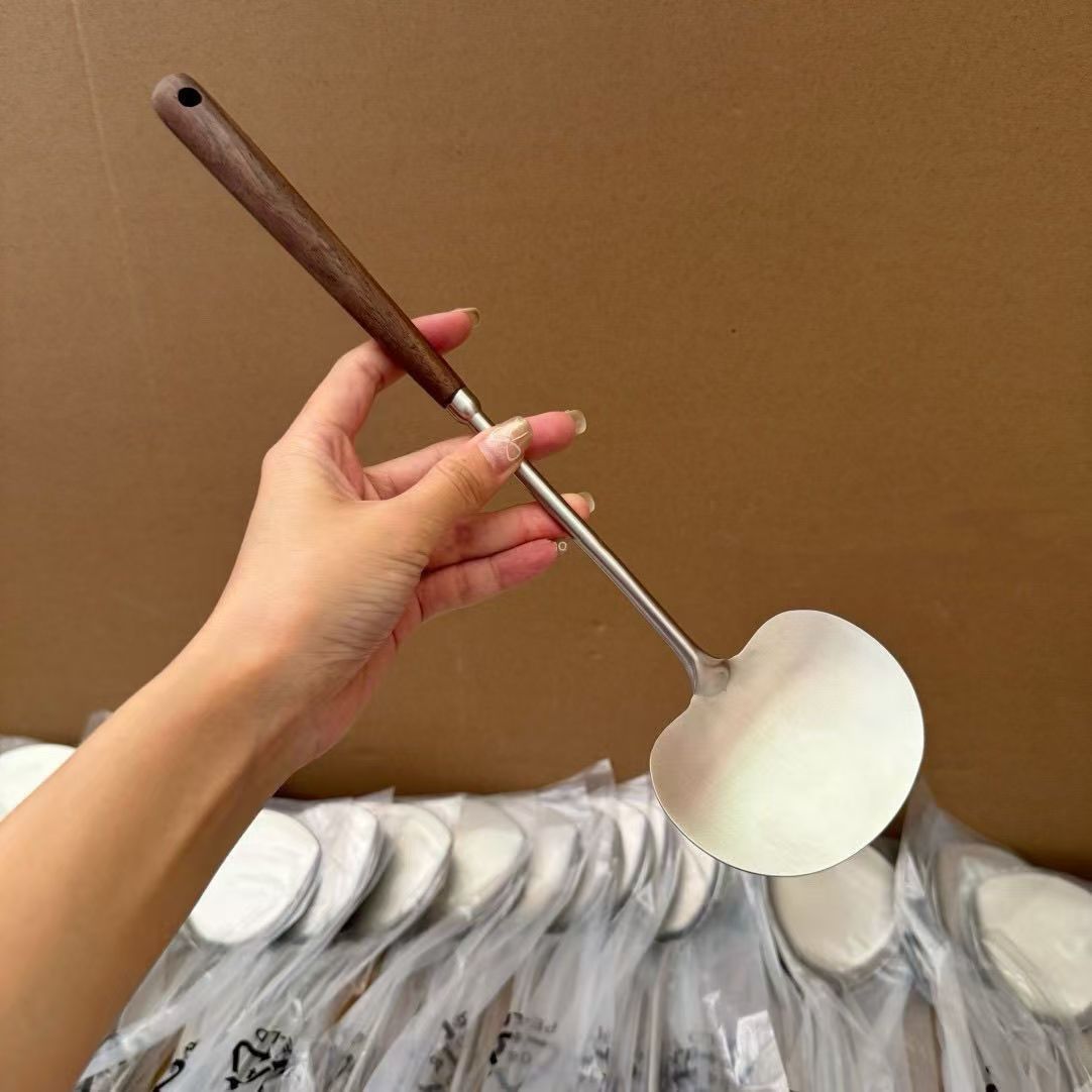 烹饪铁锅家用蘑菇铲不锈钢锅铲优质苹果铲煎肉炒铲