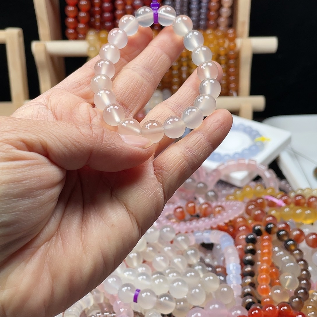 山***灯玛瑙/玉髓合金手链