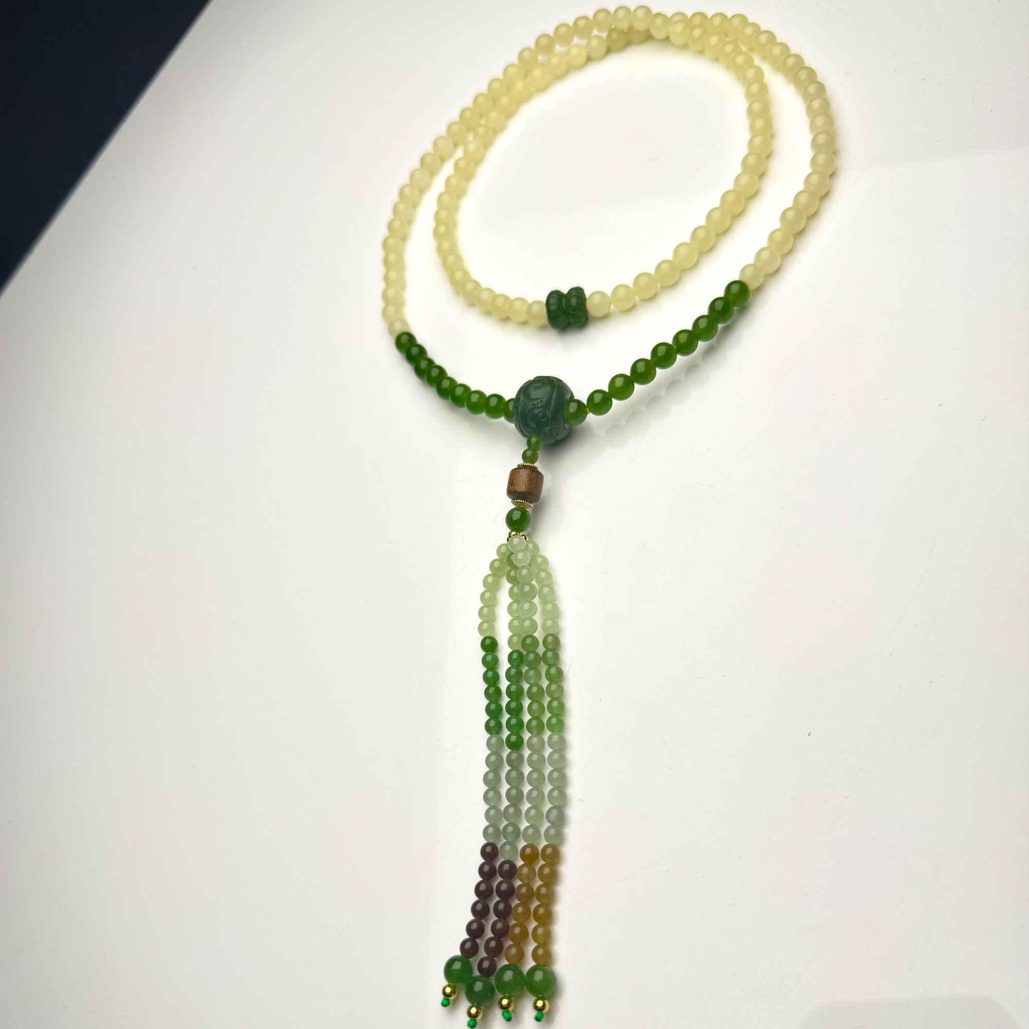 ZBG0840黄口料碧玉项链（天然珠宝多样性发其一）