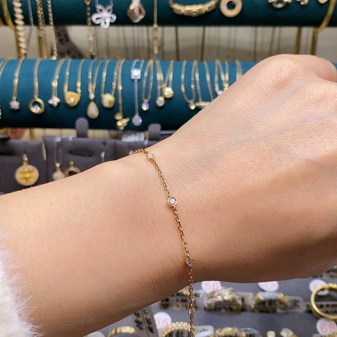 钻石手链18K金镶嵌天然钻石