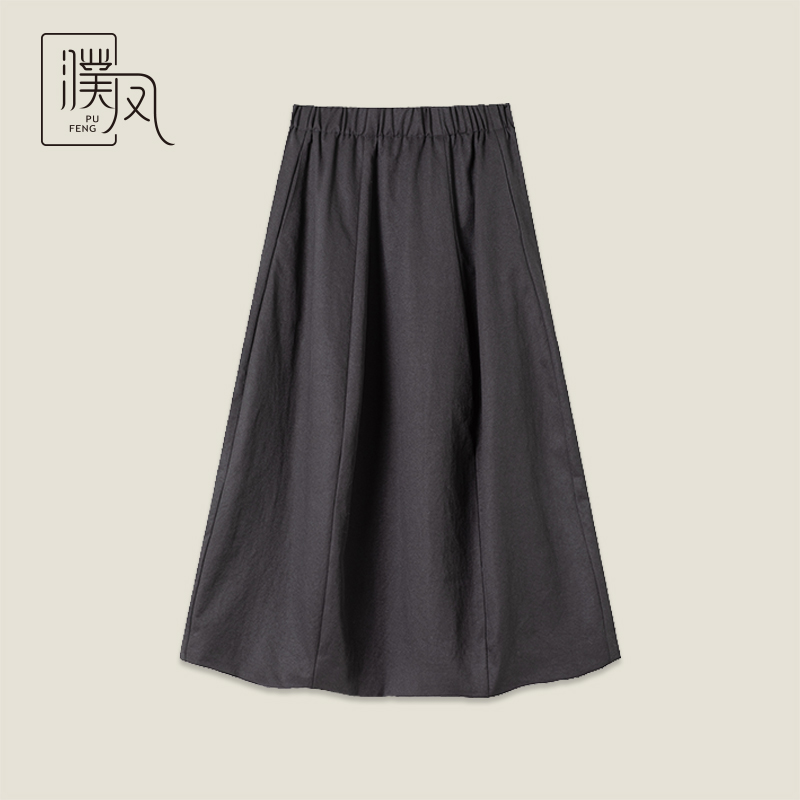 女士秋冬松紧腰半身裙休闲纯色1882