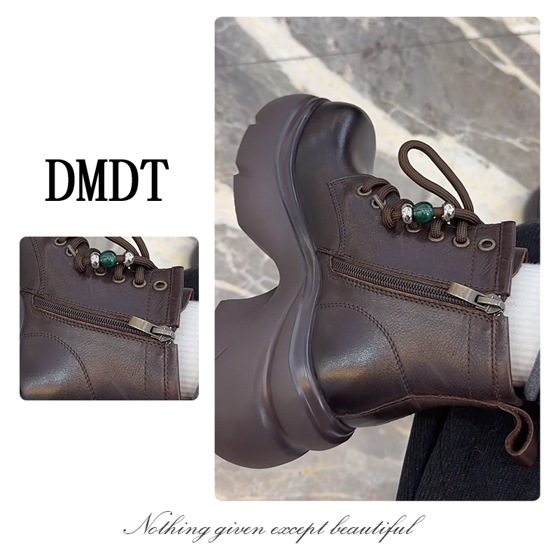 【DMDT服饰】2025冬季新品 “航行者”高跟显腿长不加绒系带靴子158-6