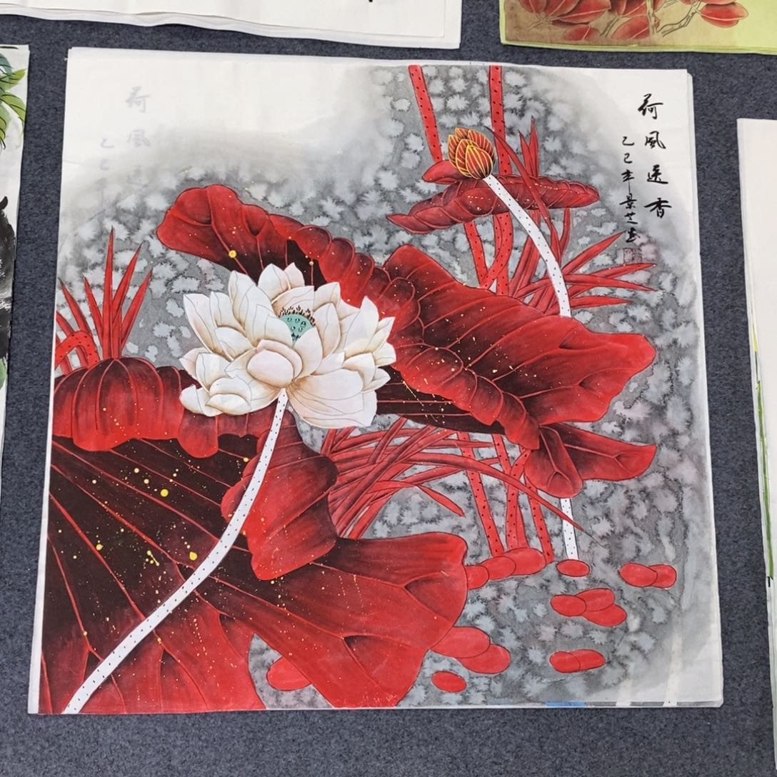 国画尺寸68✖️68工笔斗方手绘画