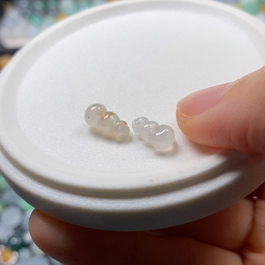 翡翠散珠冰葫芦提溜一对福利无鉴赏