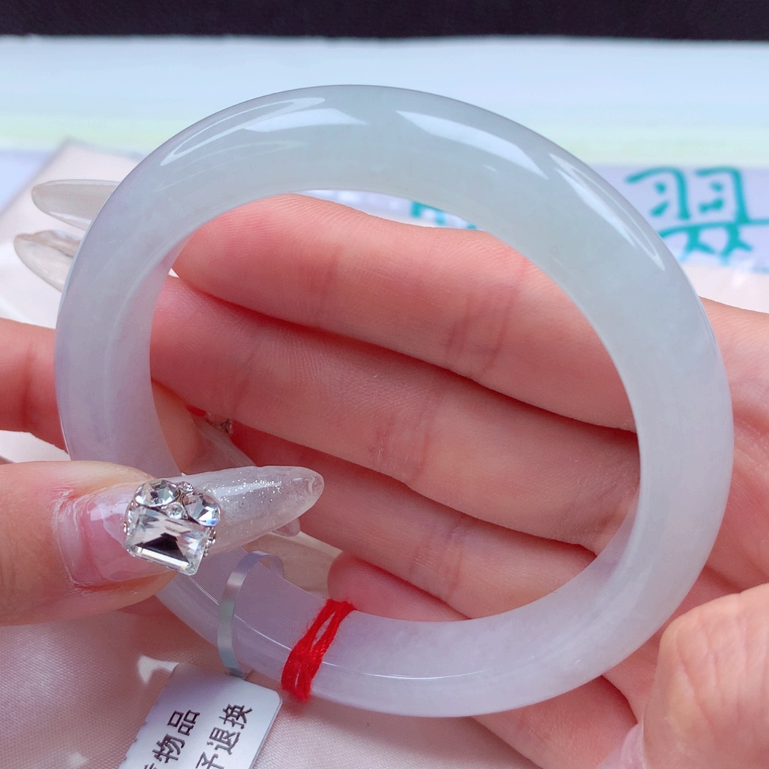 翡翠手镯未镶嵌天然缅甸翡翠A货手镯 65号