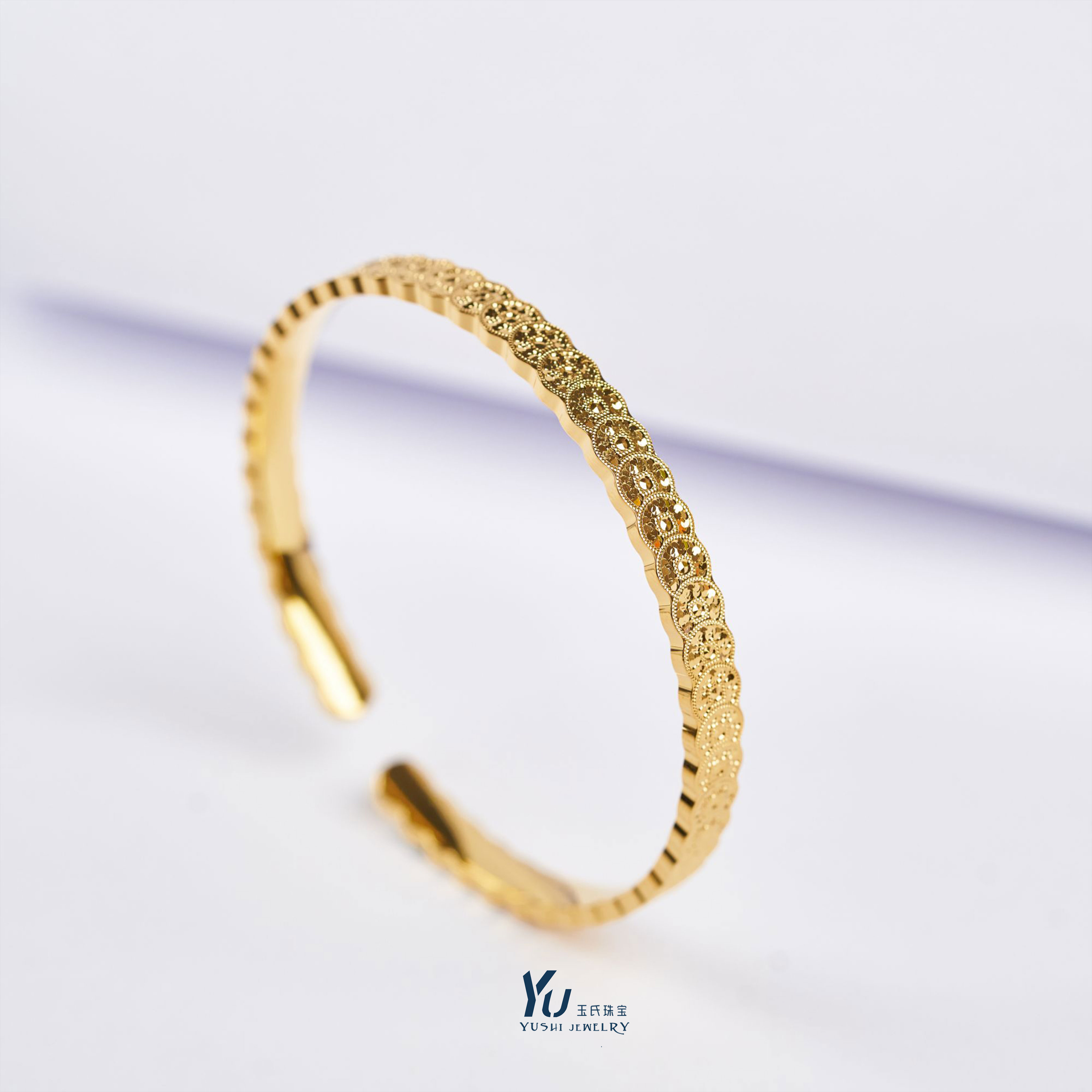 足银银制品 【玉总珠宝】纯银钱币手镯开口可调节素款CAN3110171