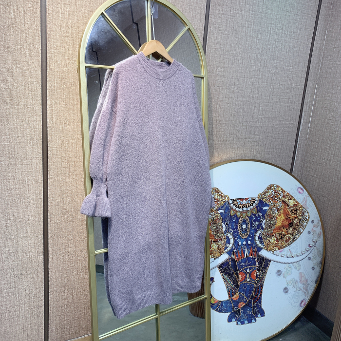 UU119孕妇紫色毛衣裙90-160