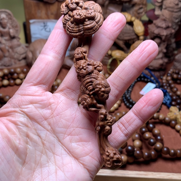 把件檀香木老山檀如意奶香