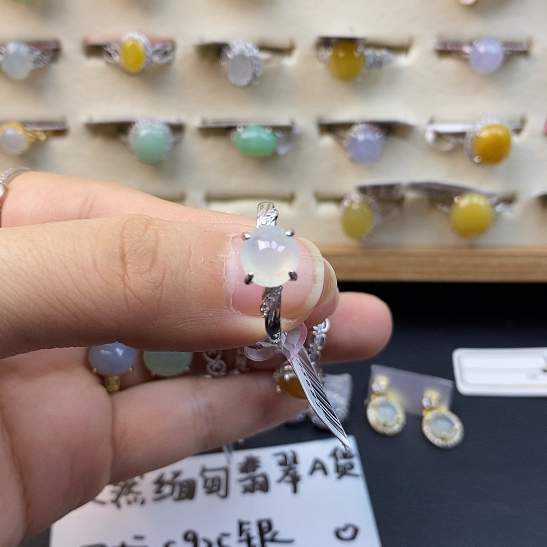 翡翠银S925镶嵌戒指