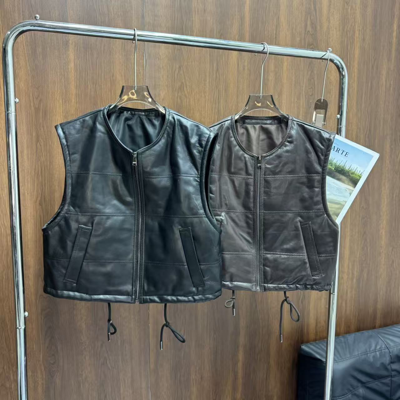 「Darley推荐」“冬日暖宝”｜绵羊皮｜冬季极简风保暖马甲文艺女真皮潮