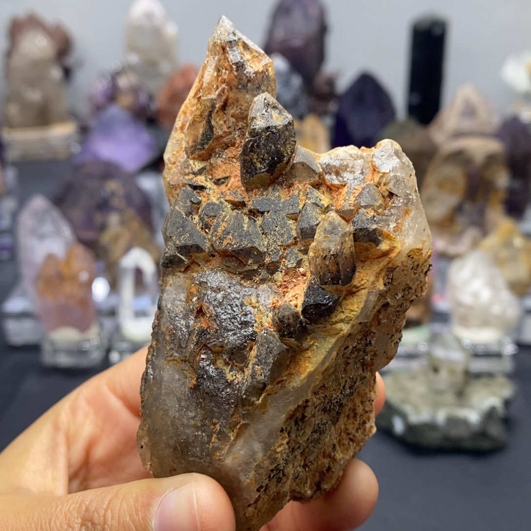 摆件水晶未镶嵌马岛黑金超七骸骨全开窗