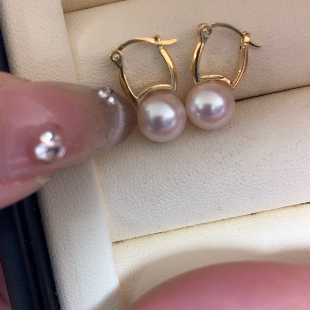 海水珍珠耳饰18K金镶嵌