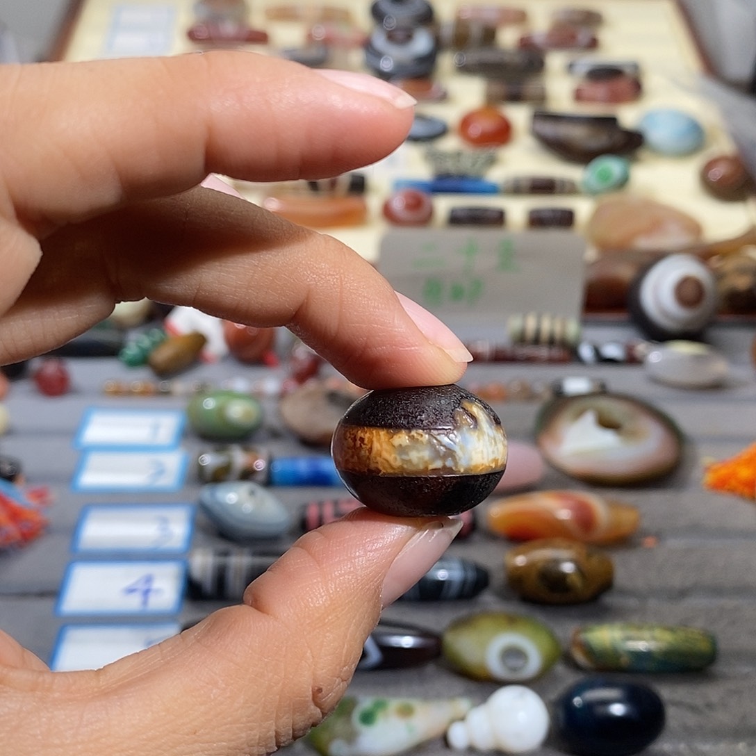 花***错玛瑙/玉髓合金颈饰