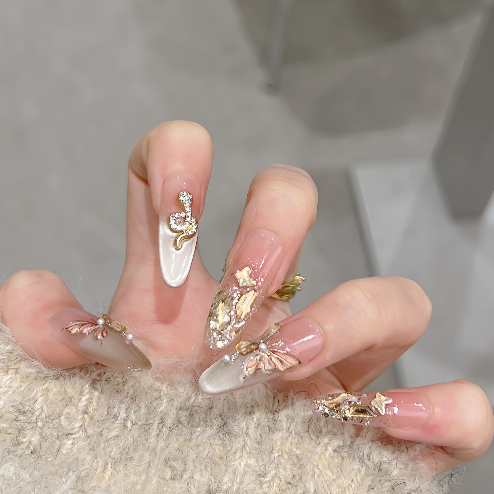 【金蛇来财】纯手工穿戴甲可拆卸十片装