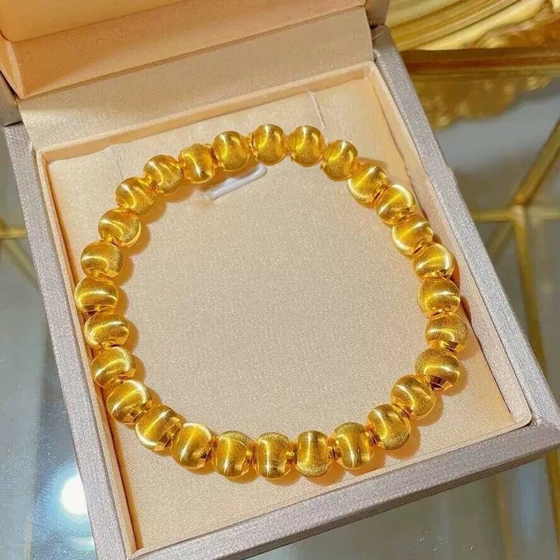 高货爆闪猫眼手链珠珠手串女高保色高级感转运珠仿真黄金手饰