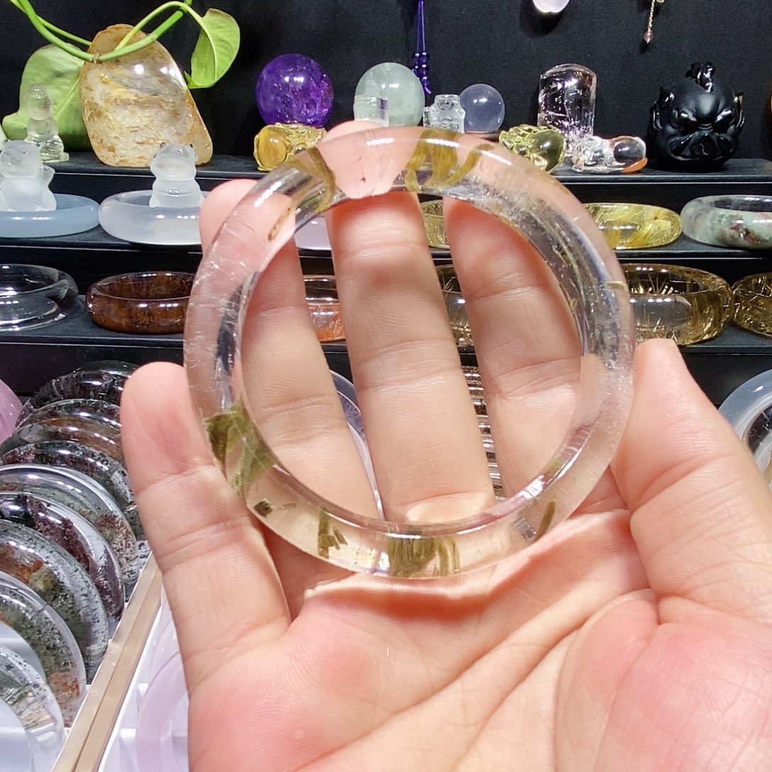 未镶嵌手镯水晶天然水晶手镯58圈口