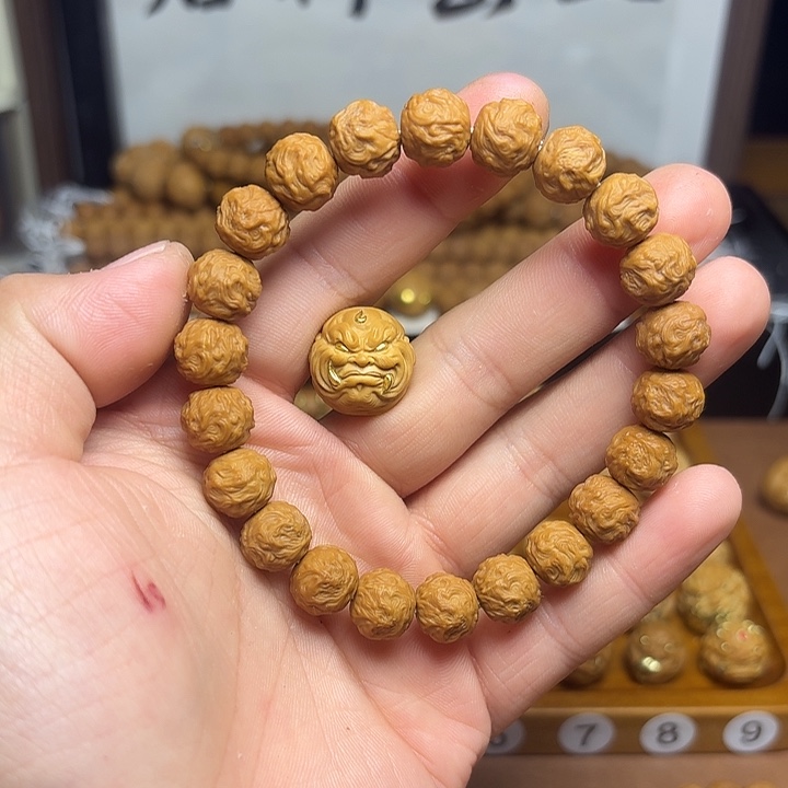 否***来手串/手链核桃全品游龙搭配金怒目