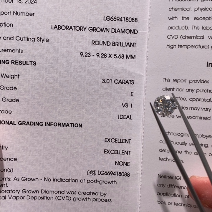 实验室培育钻石裸石未镶嵌