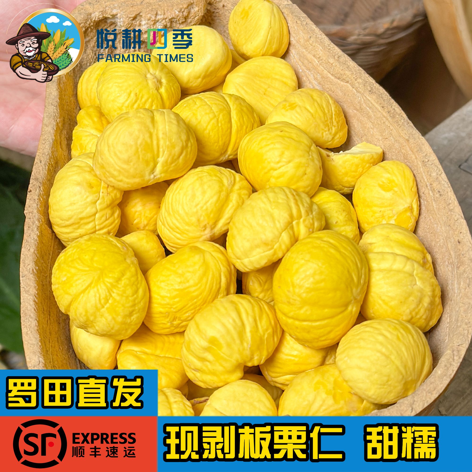顺丰冷链快递2025今年新鲜罗田生板栗仁手工去壳去皮现剥油栗仁