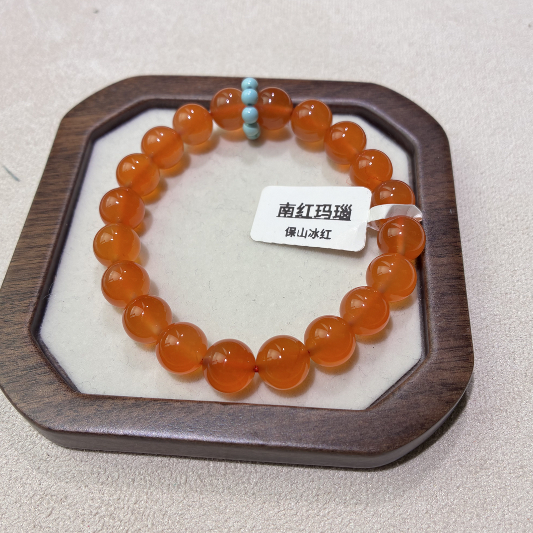 铭光｜保山冰红南红手串1.0芬达橙女款