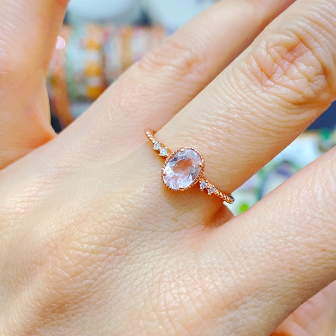 绿柱石戒指银S925镶嵌