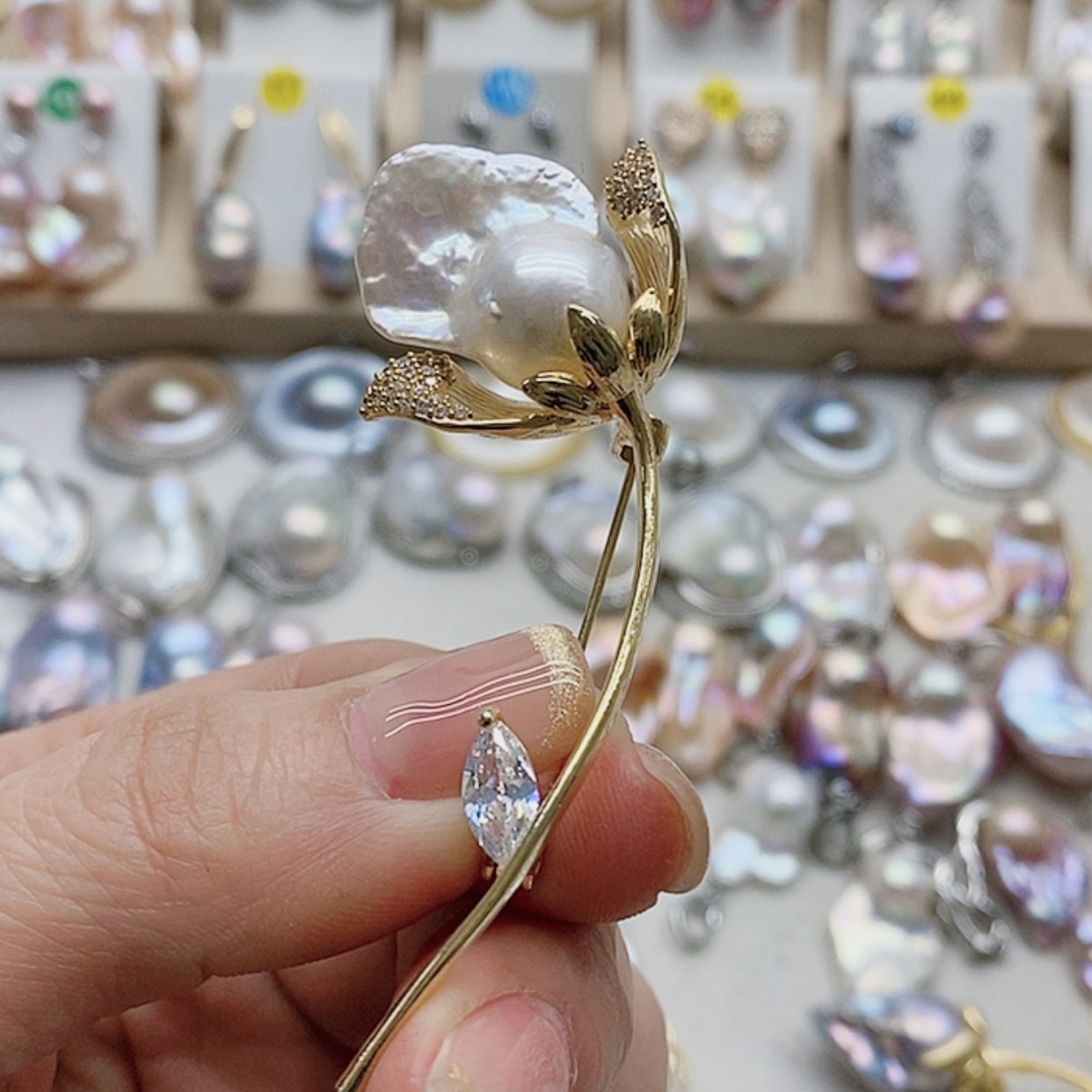 【闪购商品】淡水珍珠耳饰银S925镶嵌