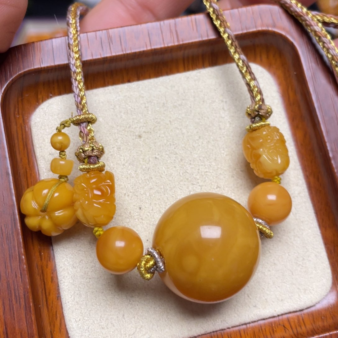 蜜蜡颈饰未镶嵌项链