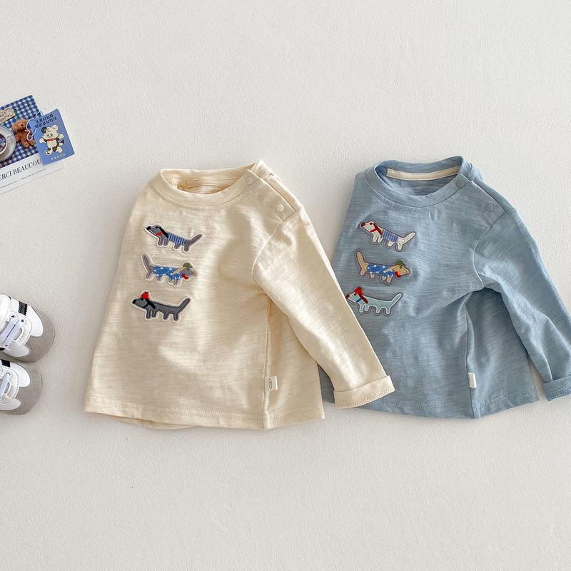 竹节棉腊肠小狗打底衫T恤 