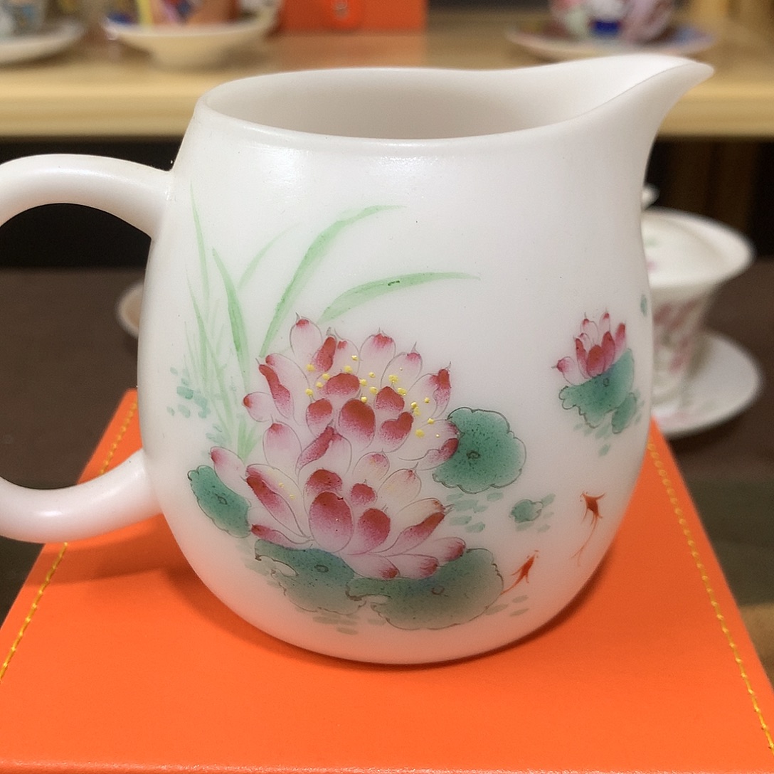 冰种素烧手绘公道杯