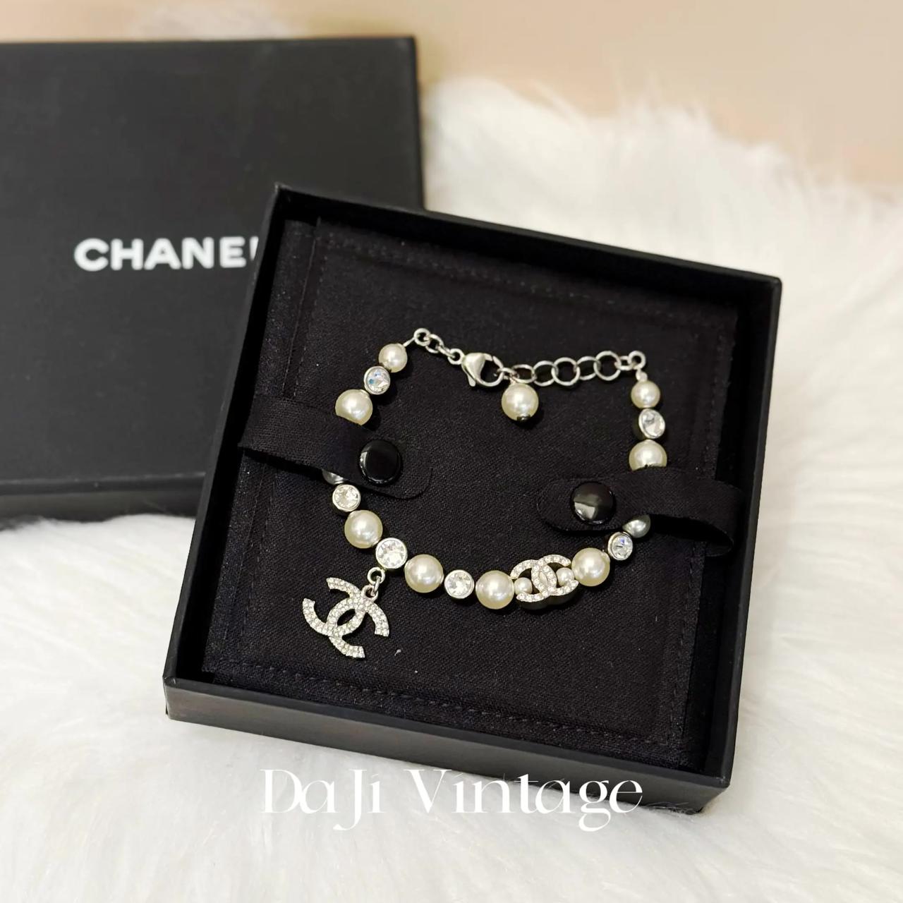 99新 Chanel/香奈儿 大吉中古/Chanel香奈儿银色珍珠镶钻手链