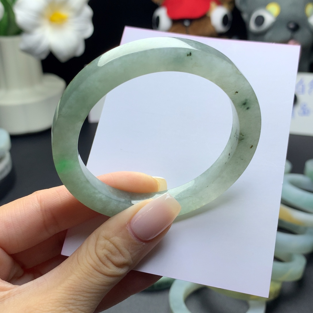 定制翡翠未镶嵌翡翠手镯55-56圆
