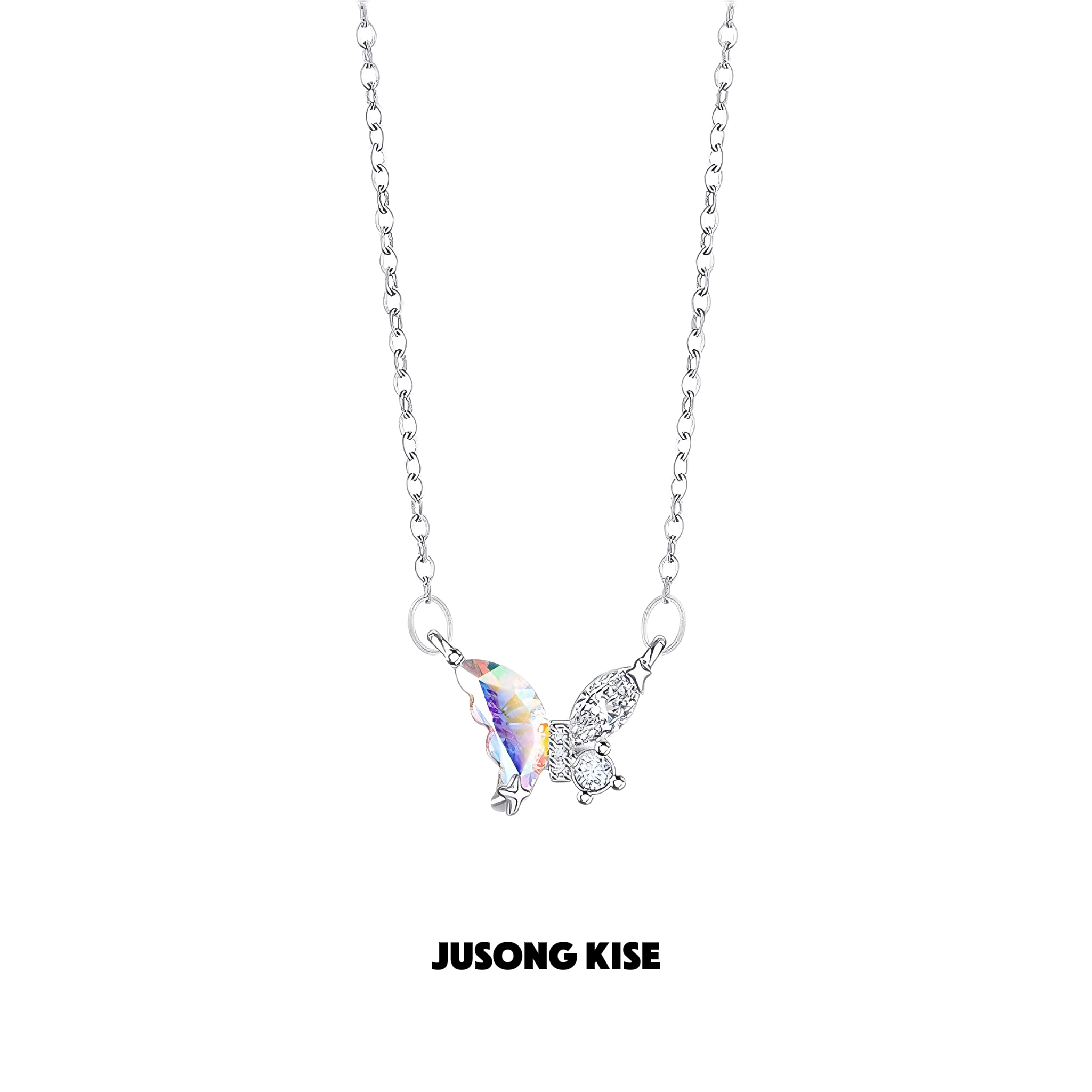 钛钢项链 在逃公主系列幻彩蝴蝶时尚小众简约锁骨链