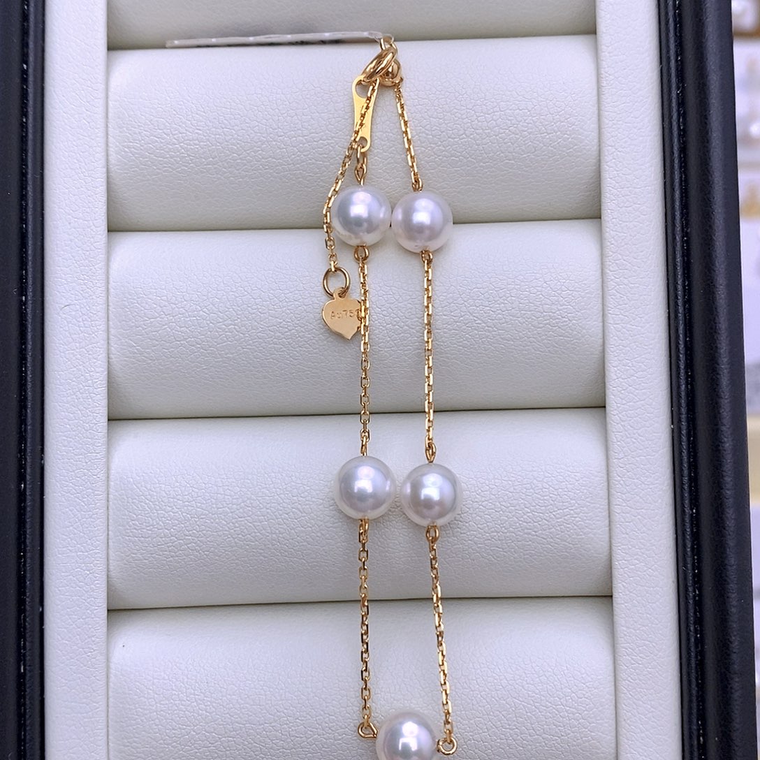 海水珍珠18K金镶嵌手链