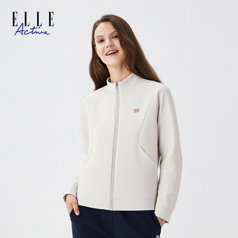 ELLE Active【泡芙空气层】百搭立领外套女士休闲长袖时尚运动夹克