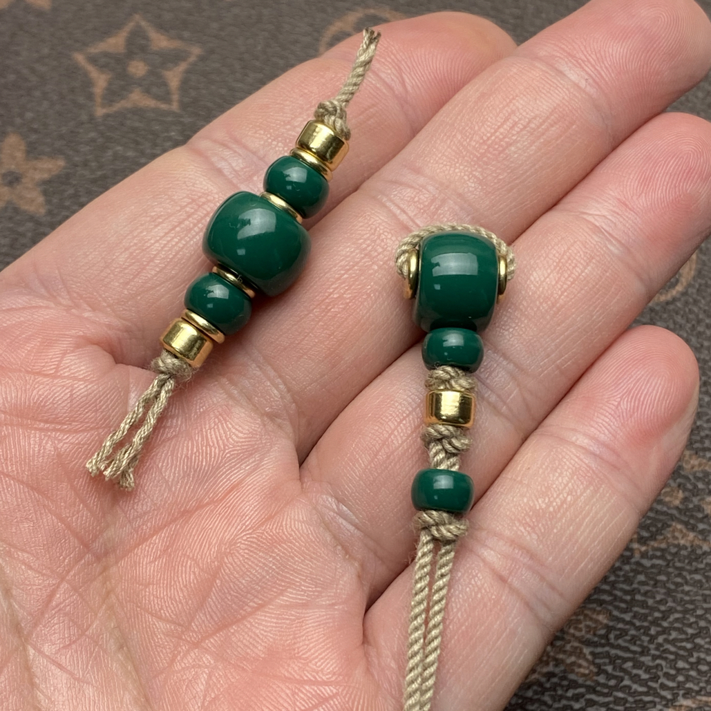 老油绿料改三通套装12mm大孔道顶珠腰珠线束全套星月百香搭配配饰