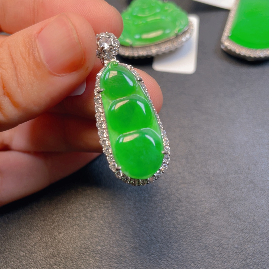 翡翠银S925镶嵌吊坠(不含链)