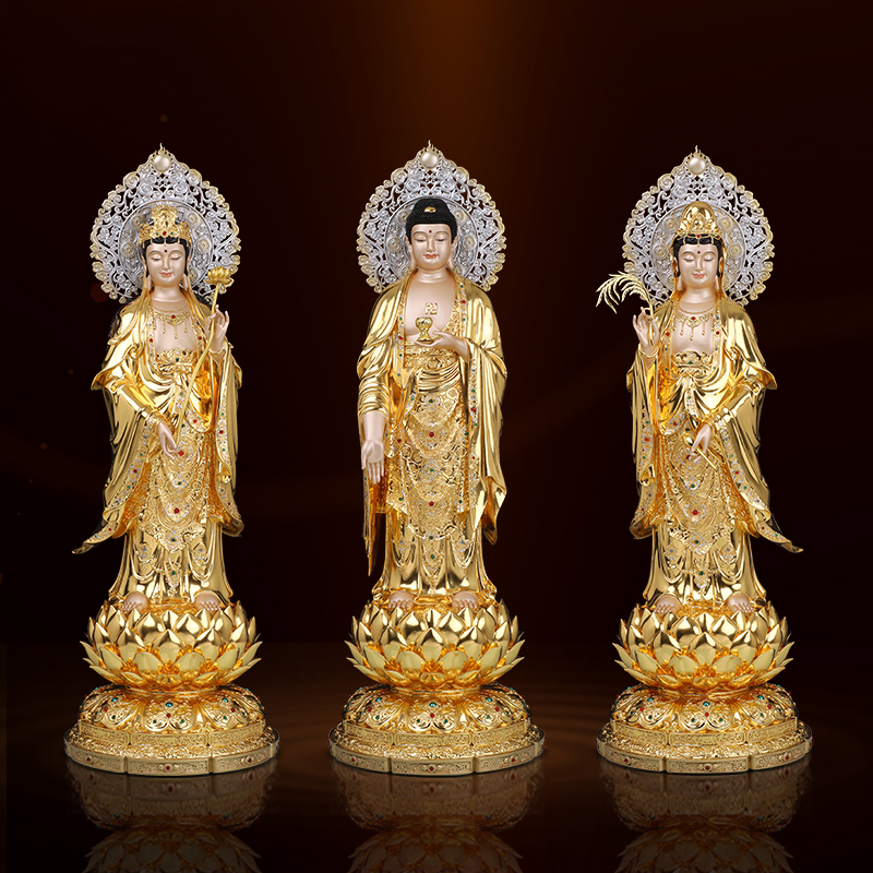 西方三圣家居公司客厅黄铜摆件家用工艺品