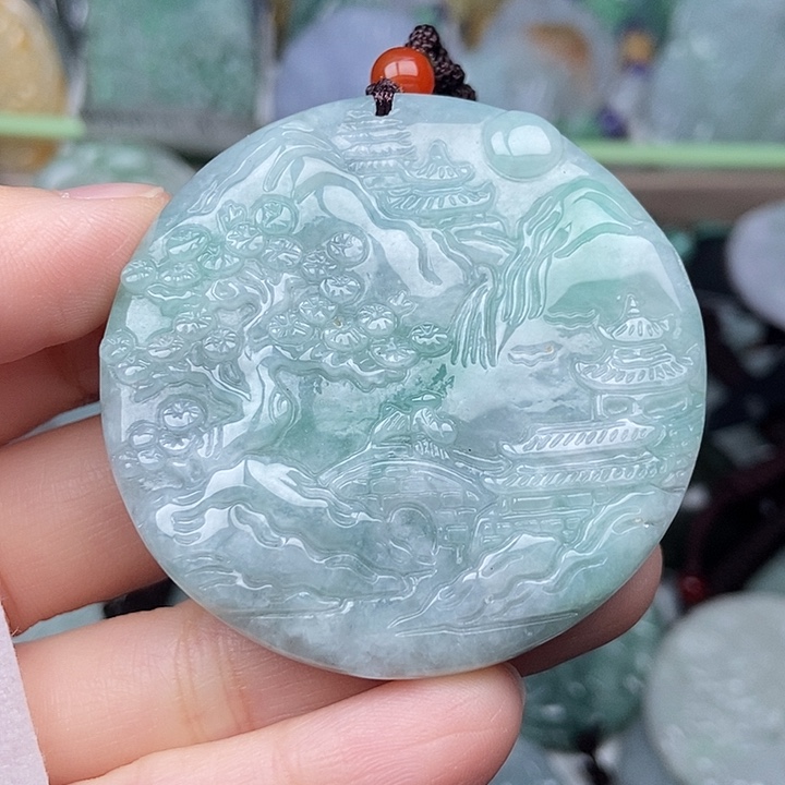 翡翠未镶嵌颈饰翡翠双面