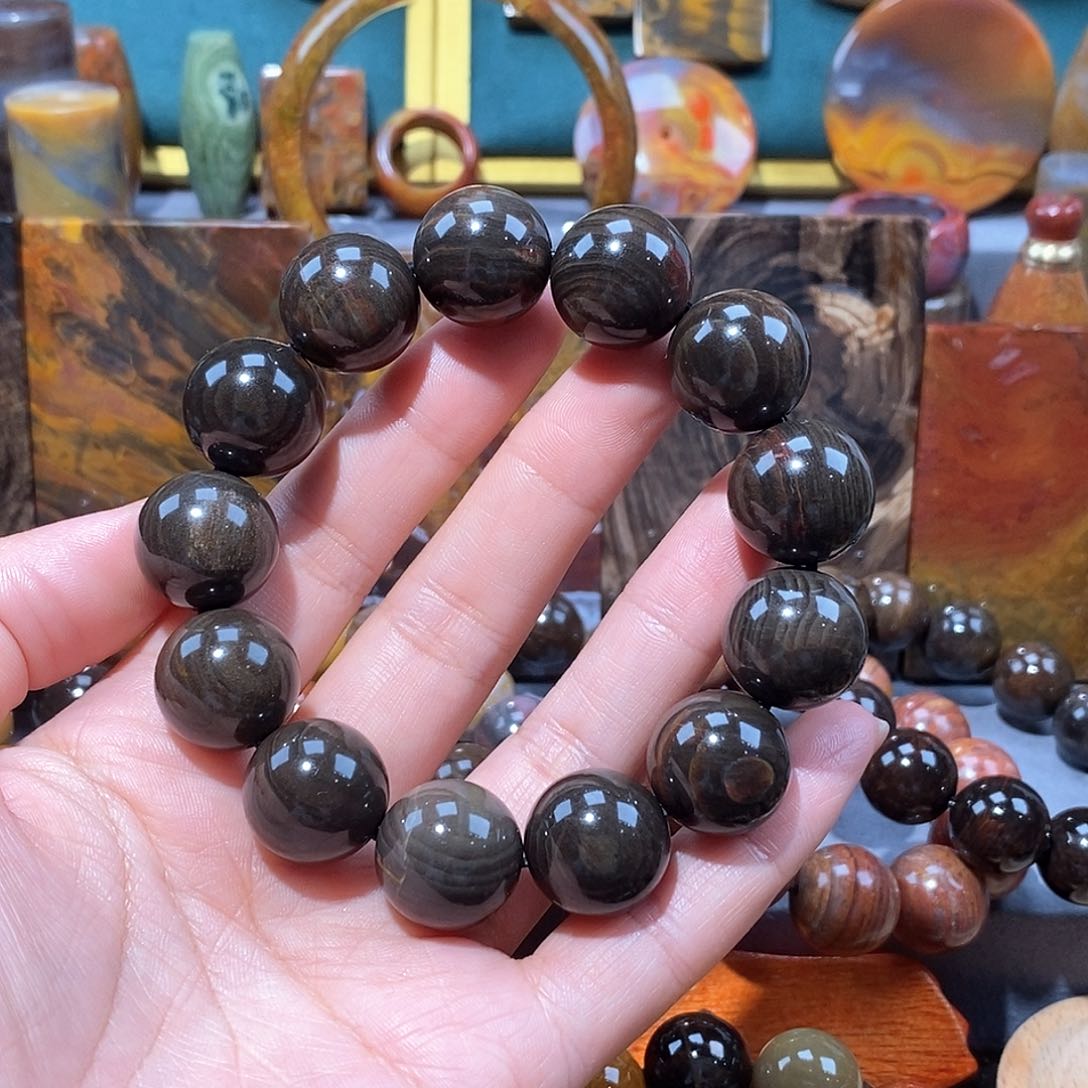 硅化玉天然北票硅化玉手串未镶嵌以****术天然北票硅化玉手串