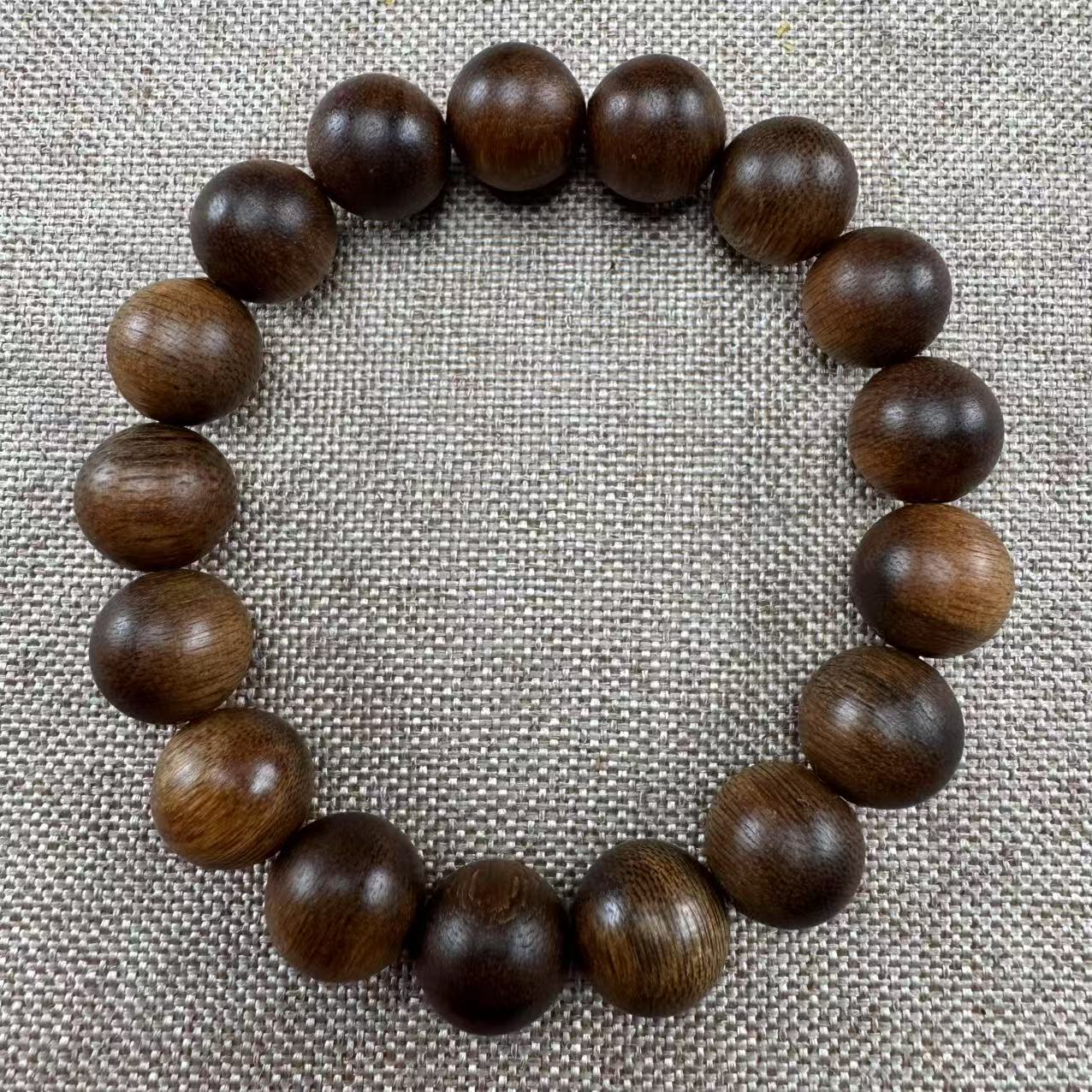 增香沉香木【芸奇】X04越南红土1.2单圈手串多样性发一