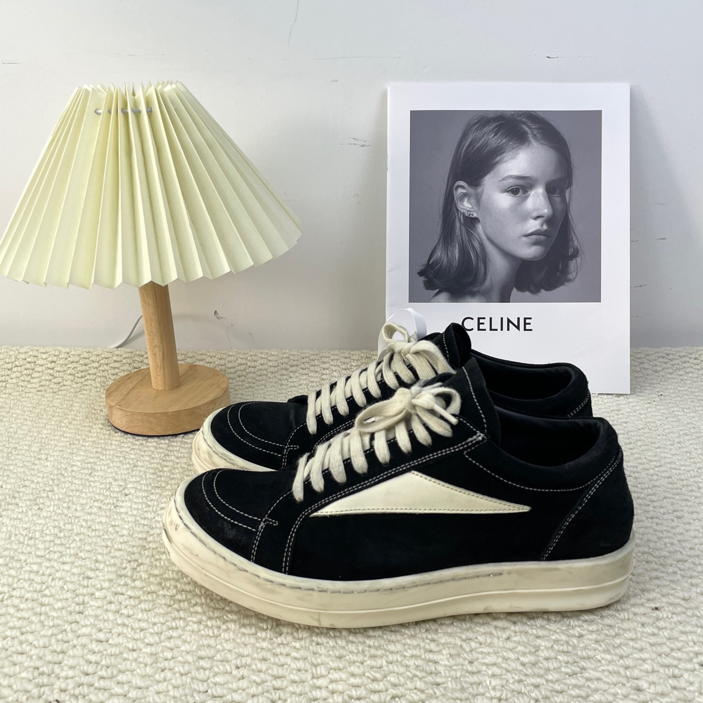 95新 RICKOWENS 6461/Edfu Vintage 复古圆头 低帮时尚板鞋