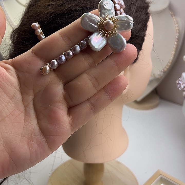 发夹未镶嵌淡水珍珠