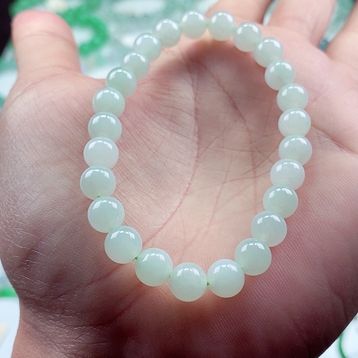 翡翠手链未镶嵌卡7+