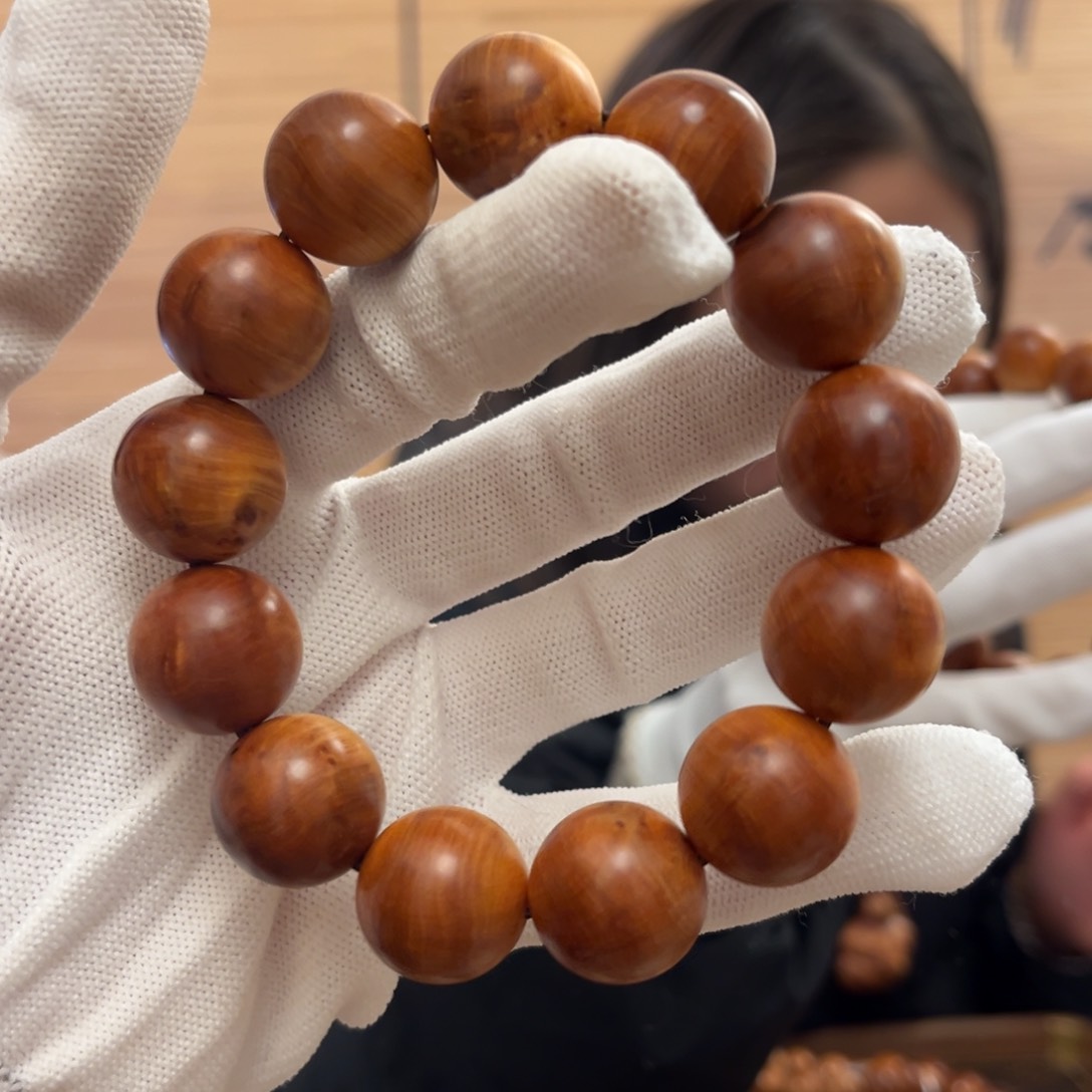 柏木（崖柏）手串/手链宜****关18红黑油玉化药甜47.8