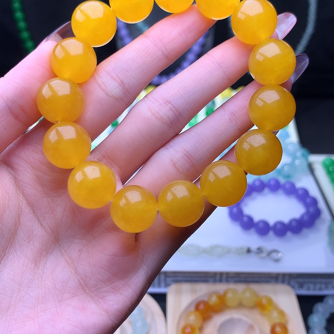 朝***辉翡翠散珠翡翠手串666