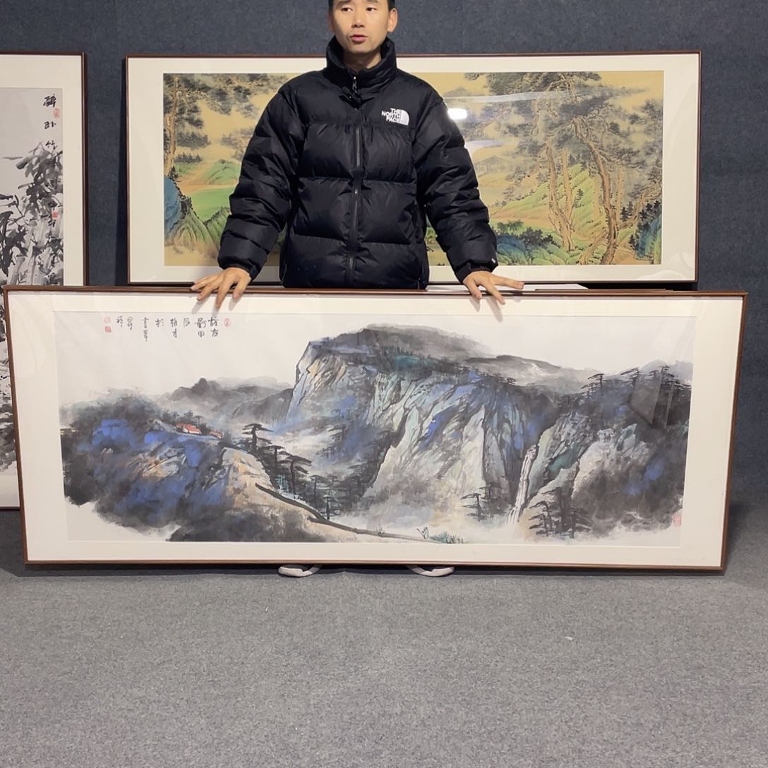 国画手绘画作带框发货