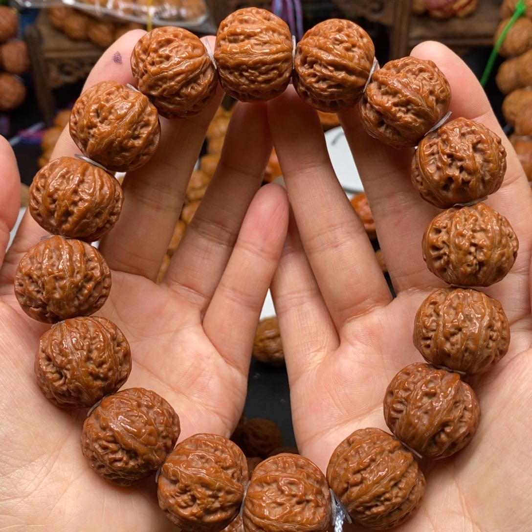 桃核手串删湖八棱磨盘