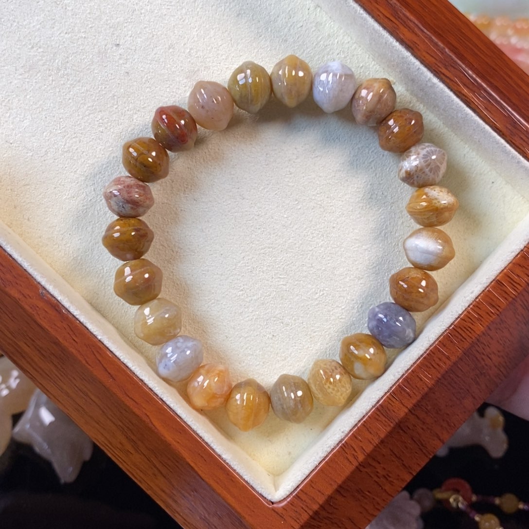 硅化珊瑚（珊瑚玉）未镶嵌手串66