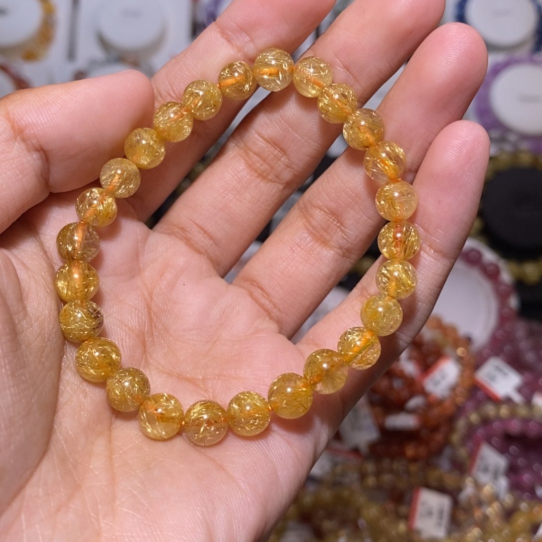 【闪购商品】发晶手链未镶嵌吃****丘烟花钛晶7.4m