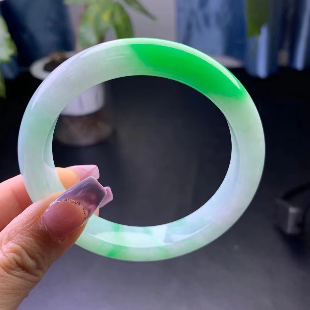 缅料时尚优雅冰透女款美镯非遗手工艺